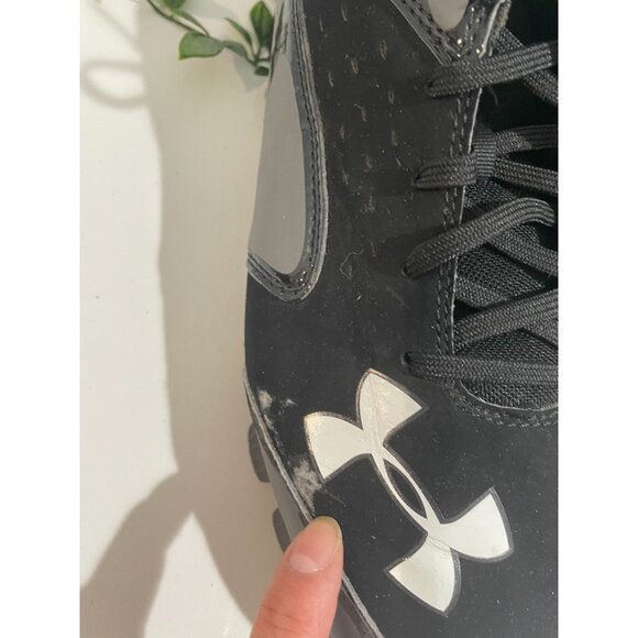 Under Armour Mens Black & Gray Cleats Size 9 - Picture 5 of 16